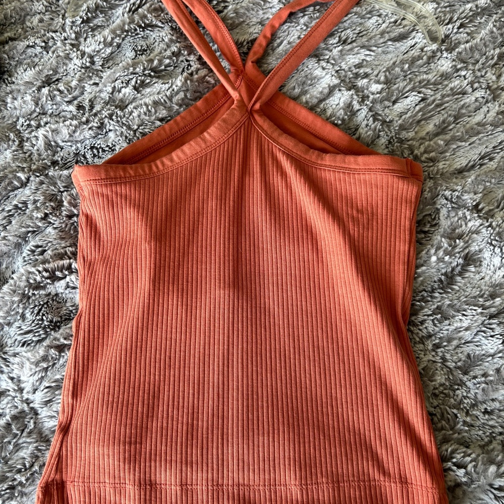 Old Navy Ribbed Halter Tank Top in Orange